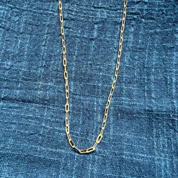 Paperclip Chain necklace 14k real gold Necklace 16 inches perfect gift - Picture 10 of 10